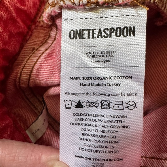 One Teaspoon High Waist Bandit Shorts Red Size 24 - Picture 7 of 7